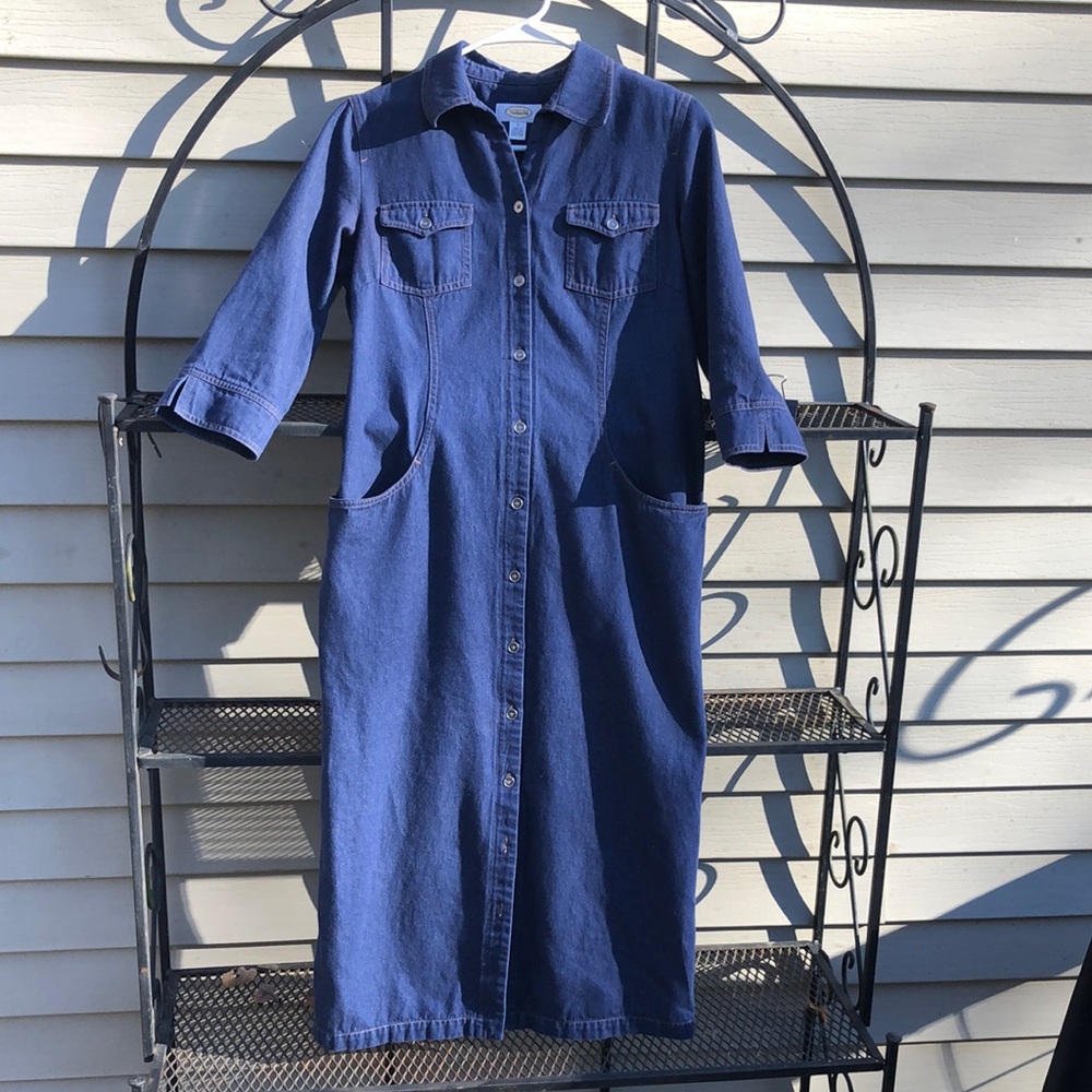 Denim Talbots 4 Blue Jean Button-Up Dress